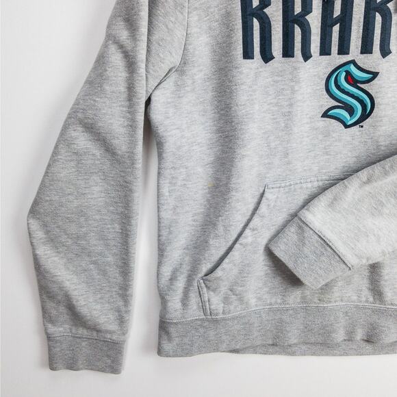 Seattle Kraken Men’s M Gray Pullover Hoodie Team Logo NHL Sweatshirt | Fanatics - Picture 5 of 12